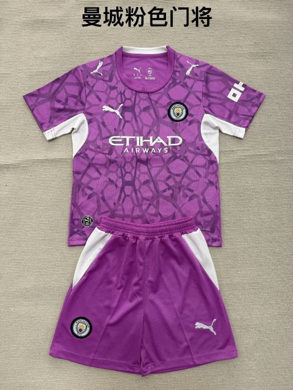 Manchester City 26/27 Kids Goalkeeper Purple Soccer Jersey And Shorts Manchester City 26/27 Kids Goalkeeper Purple Soccer Jersey And Shorts