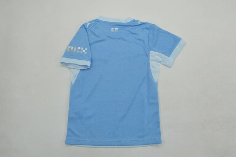 Manchester City 26/27 Kids Home Soccer Jersey And Shorts (Leaked)