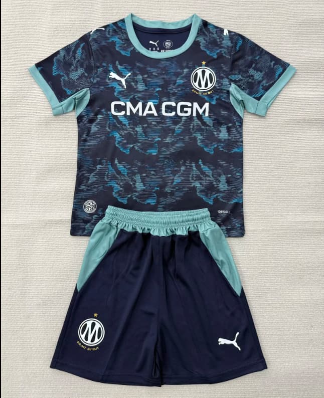 Marseilles 26/27 Kids Away Soccer Jersey And Shorts
