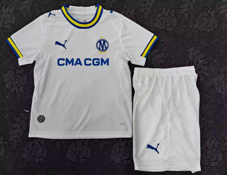 Marseilles 26/27 Kids Home Soccer Jersey And Shorts Marseilles 26/27 Kids Home Soccer Jersey And Shorts