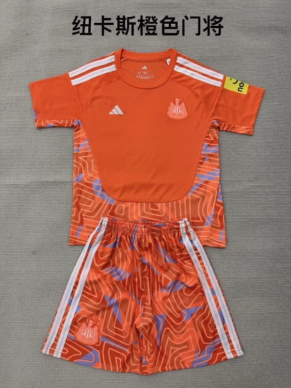 Newcastle United 26/27 Kids Goalkeeper Orange Soccer Jersey And Shorts