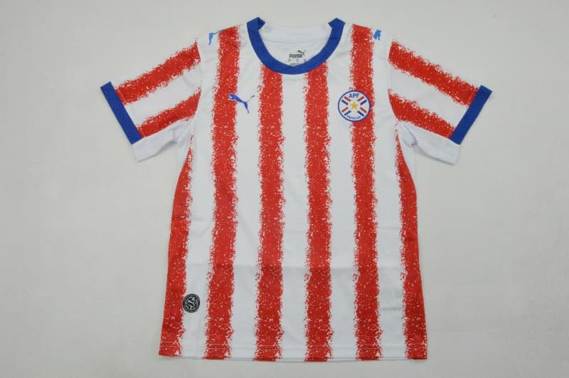 Paraguay 2026 Kids Home Soccer Jersey And Shorts