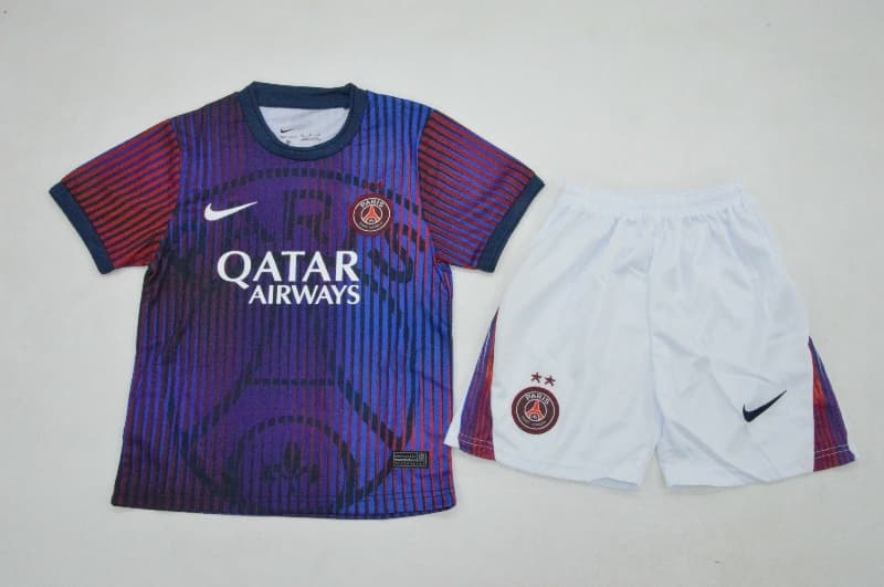 Paris St Germain 26/27 Kids Training Soccer Jersey And Shorts 02