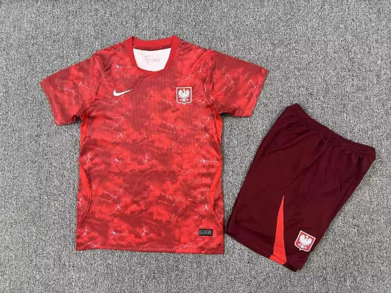 Poland 2026 Kids Away Soccer Jersey And Shorts Poland 2026 Kids Away Soccer Jersey And Shorts