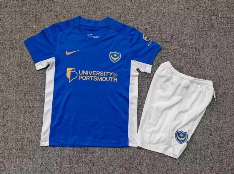 Portsmouth 26/27 Kids Home Soccer Jersey And Shorts Portsmouth 26/27 Kids Home Soccer Jersey And Shorts