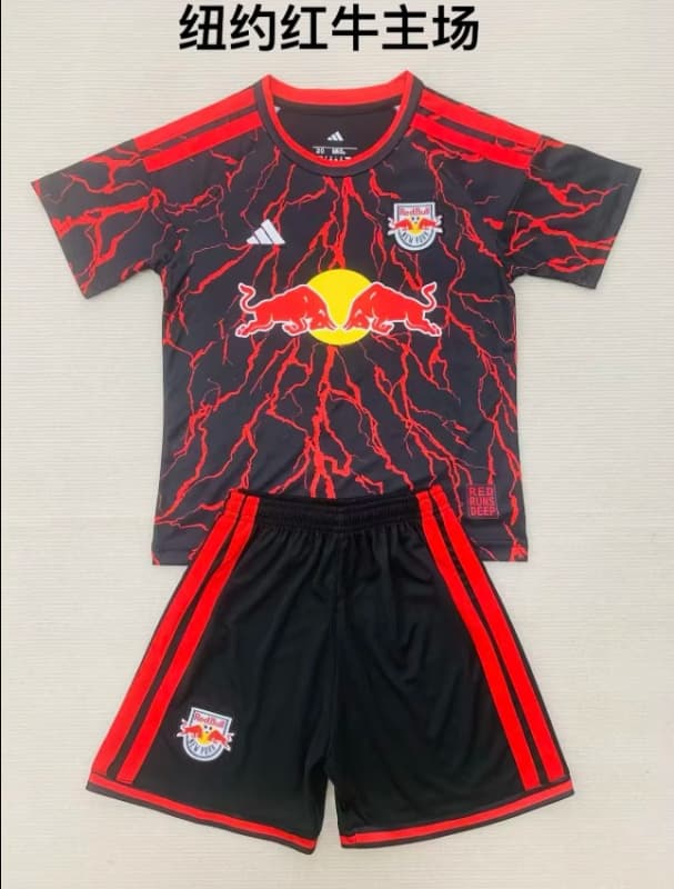 RB New York 2026 Kids Home Soccer Jersey And Shorts RB New York 2026 Kids Home Soccer Jersey And Shorts