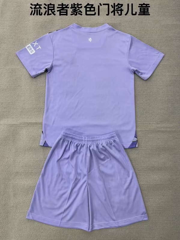 Rangers 26/27 Kids Goalkeeper Purple Soccer Jersey And Shorts