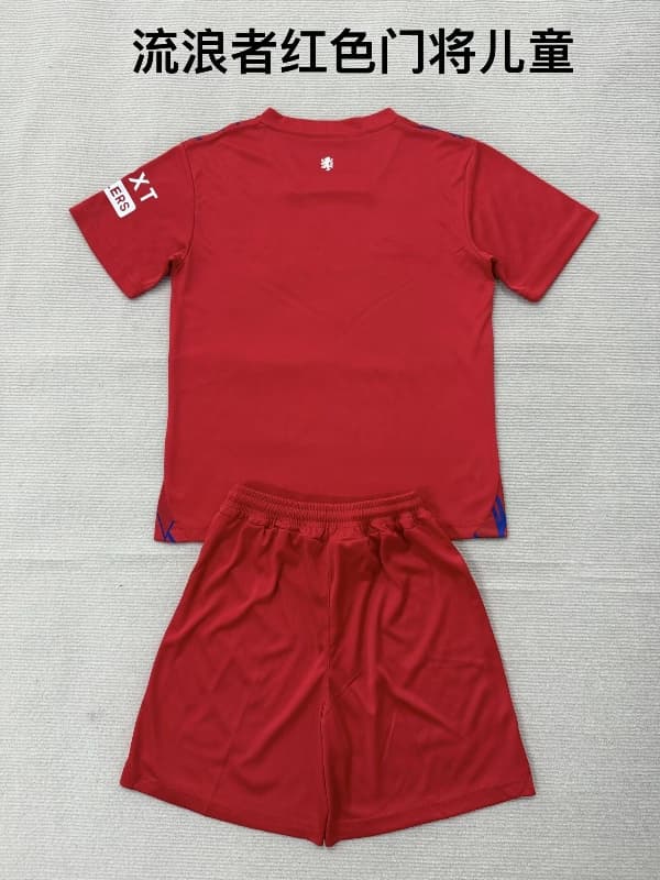 Rangers 26/27 Kids Goalkeeper Red Soccer Jersey And Shorts