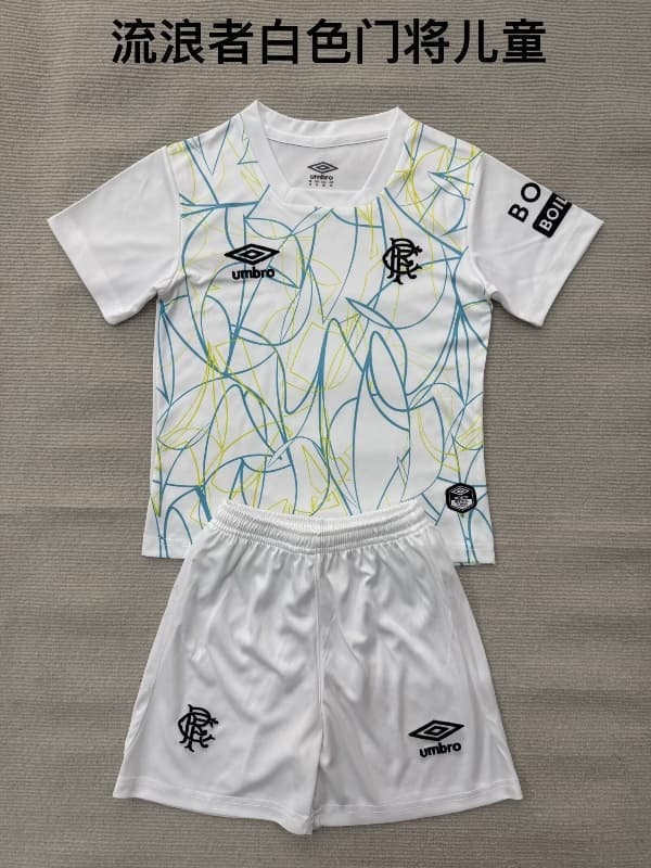 Rangers 26/27 Kids Goalkeeper White Soccer Jersey And Shorts