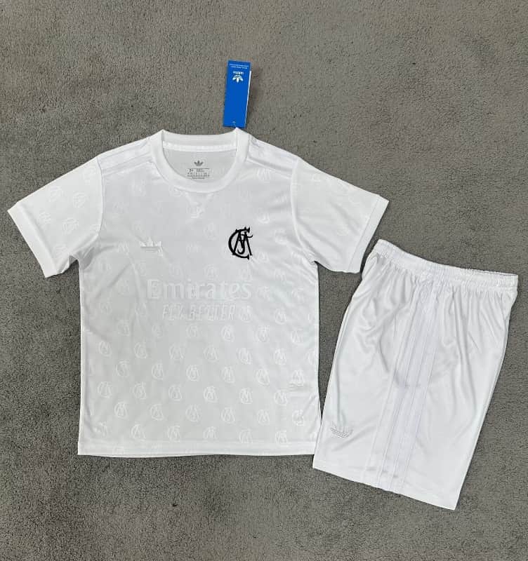 Real Madrid 26/27 Kids 125 Anniversary Soccer Jersey And Shorts