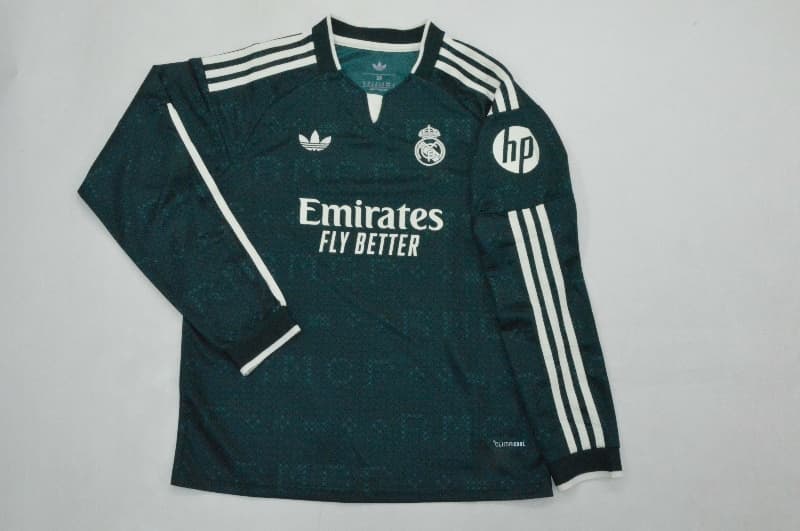 Real Madrid 26/27 Kids Away Long Sleeve Soccer Jersey And Shorts