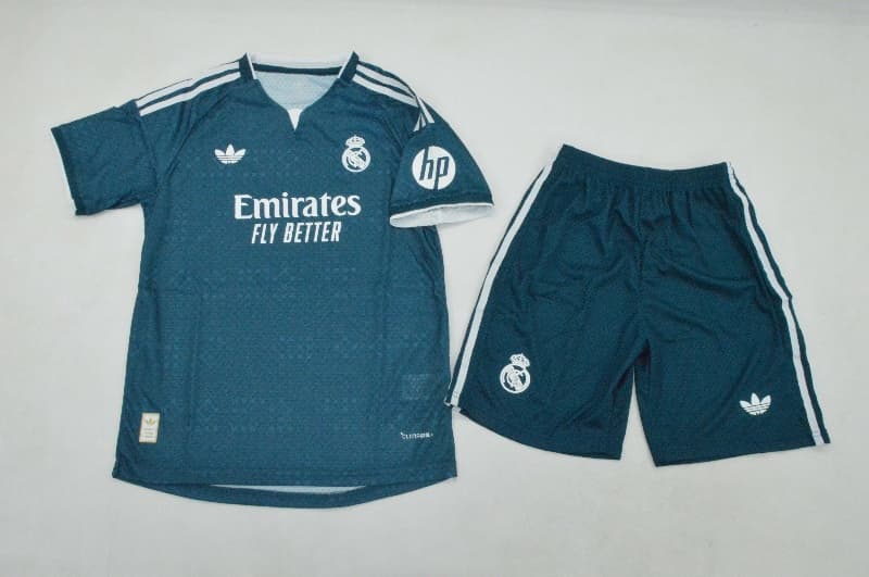 Real Madrid 26/27 Kids Away Soccer Jersey And Shorts (Player)