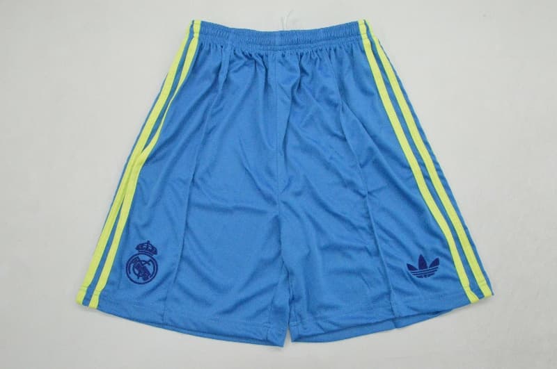 Real Madrid 26/27 Kids Goalkeeper Blue Soccer Jersey And Shorts