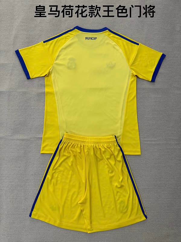 Real Madrid 26/27 Kids Goalkeeper Yellow Soccer Jersey And Shorts