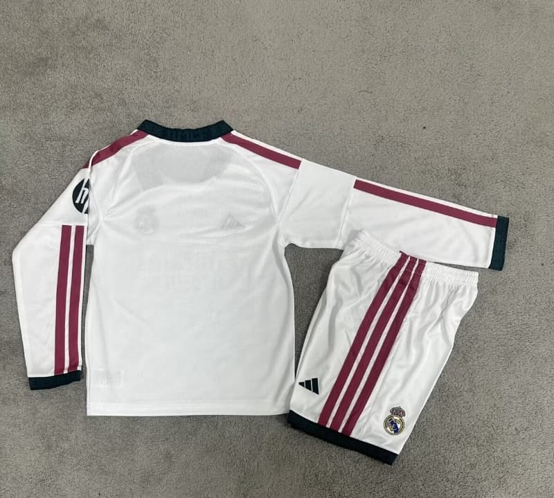 Real Madrid 26/27 Kids Home Long Sleeve Soccer Jersey And Shorts