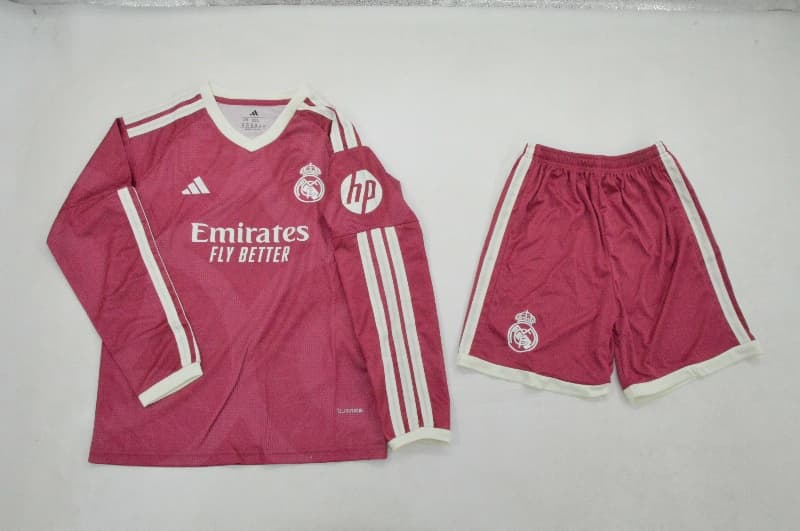 Real Madrid 26/27 Kids Third Long Sleeve Soccer Jersey And Shorts