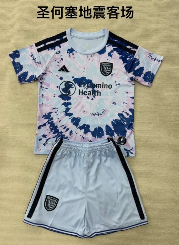 San Jose Earthquakes 2026 Kids Away Soccer Jersey And Shorts San Jose Earthquakes 2026 Kids Away Soccer Jersey And Shorts