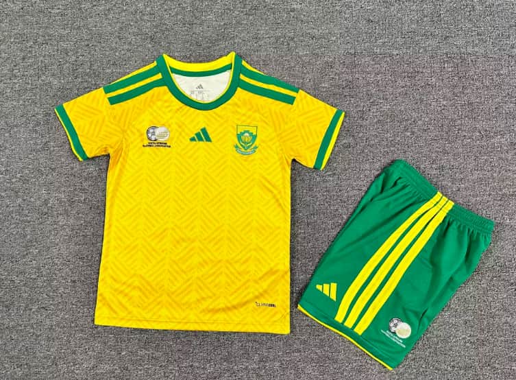 South Africa 2026 Kids Home Soccer Jersey And Shorts South Africa 2026 Kids Home Soccer Jersey And Shorts