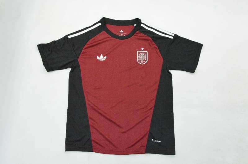 Spain 2026 Kids Goalkeeper Red Soccer Jersey And Shorts