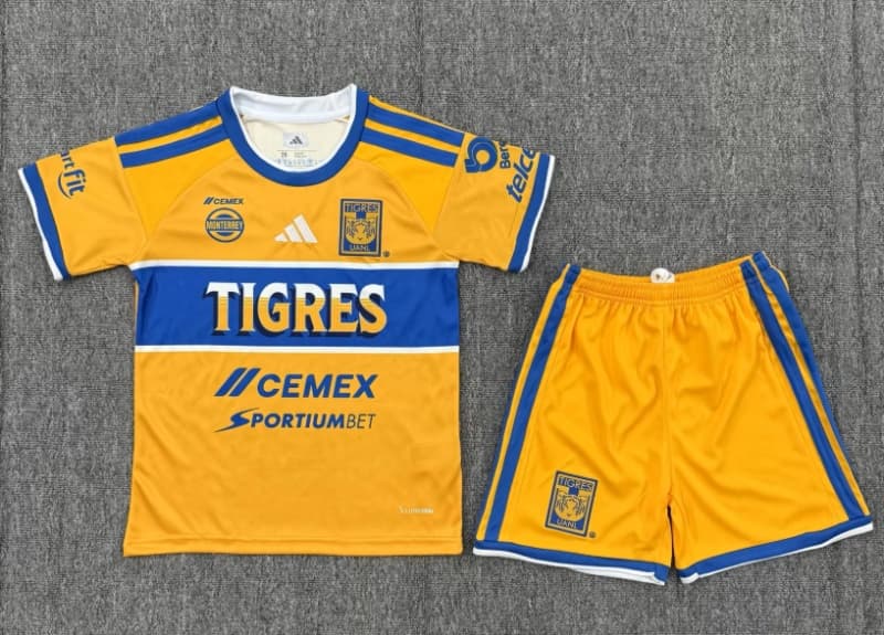 Tigres UANL 26/27 Kids Home Soccer Jersey And Shorts