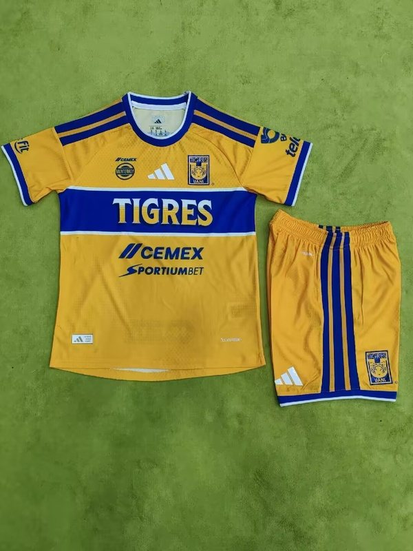 Tigres UANL 26/27 Kids Home Soccer Jersey And Shorts（Player)