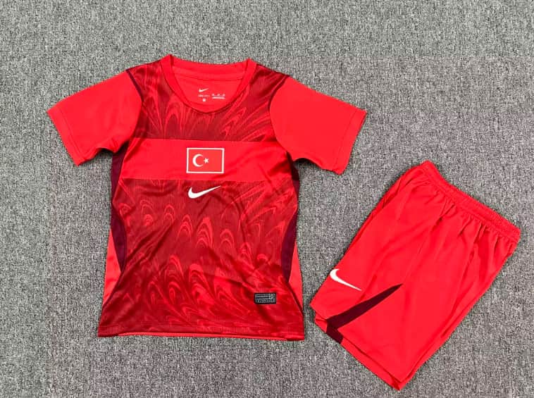 Turkey 2026 Kids Away Soccer Jersey And Shorts Turkey 2026 Kids Away Soccer Jersey And Shorts