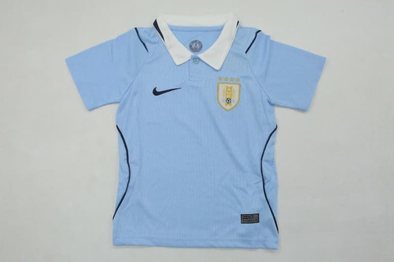 Uruguay 2026 Kids World Cup Home Soccer Jersey And Shorts