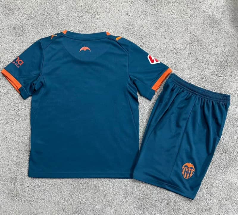 Valencia 26/27 Kids Away Soccer Jersey And Shorts