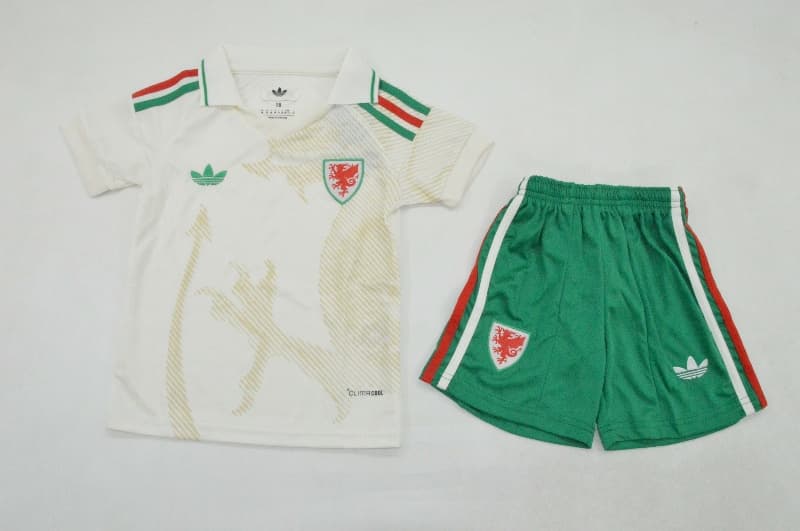 Wales 2026 Kids Away Soccer Jersey And Shorts Wales 2026 Kids Away Soccer Jersey And Shorts
