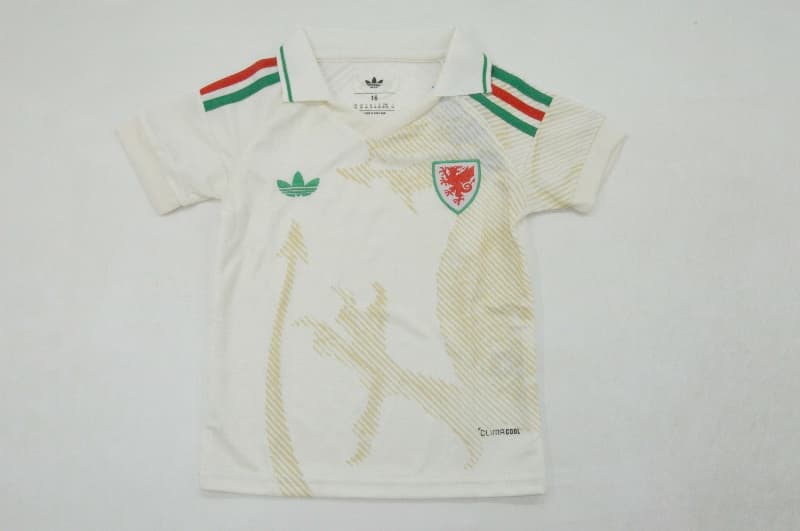 Wales 2026 Kids Away Soccer Jersey And Shorts