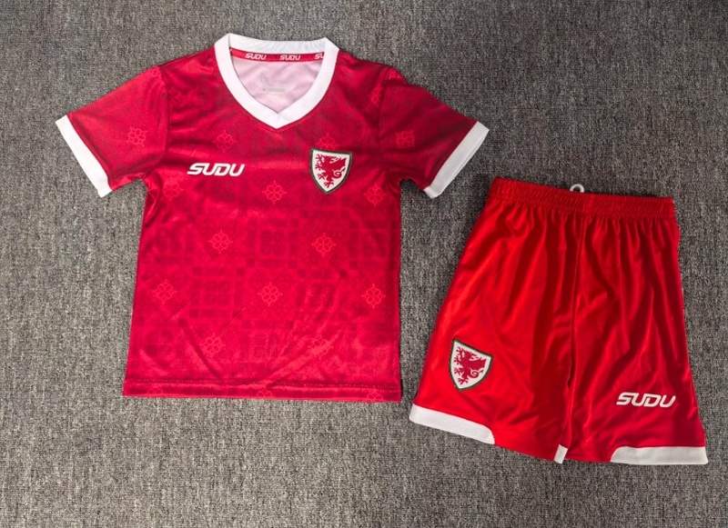 Wales 2027 Kids Home Soccer Jersey And Shorts