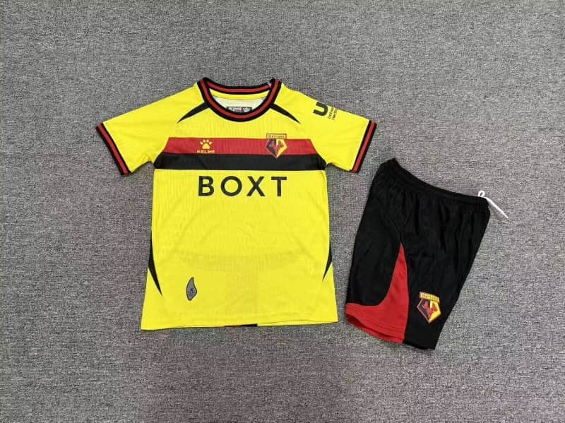 Watford 26/27 Kids Home Soccer Jersey And Shorts Watford 26/27 Kids Home Soccer Jersey And Shorts