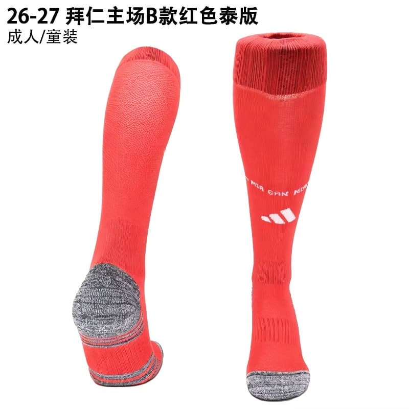 AAA(Thailand) Bayern Munich 26/27 Home Red Soccer Socks