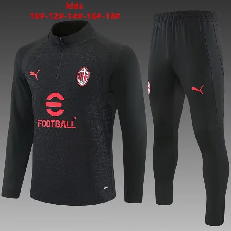 AC Milan 26/27 Kids Black Soccer Tracksuit AC Milan 26/27 Kids Black Soccer Tracksuit
