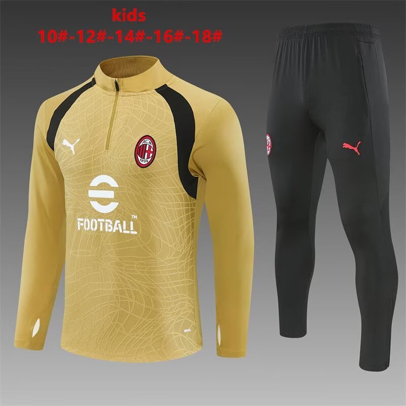 AC Milan 26/27 Kids Gold Soccer Tracksuit