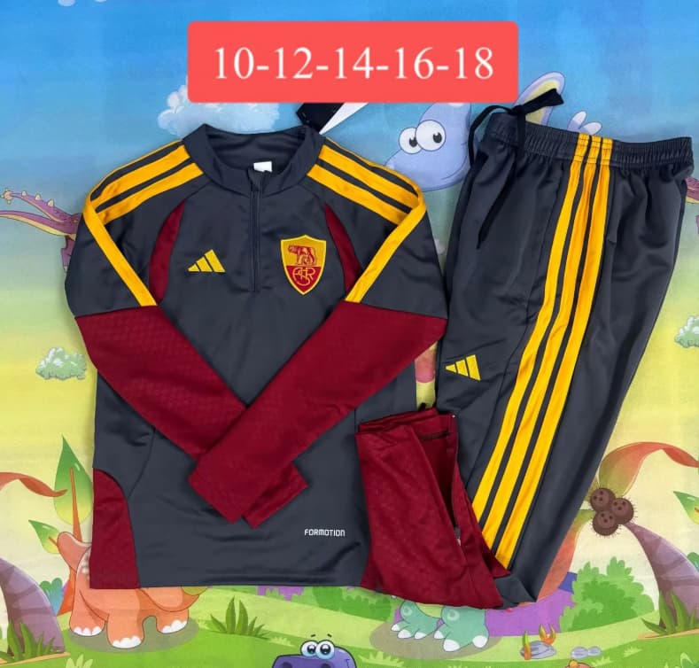 AS Roma 26/27 Kids Grey Soccer Tracksuit