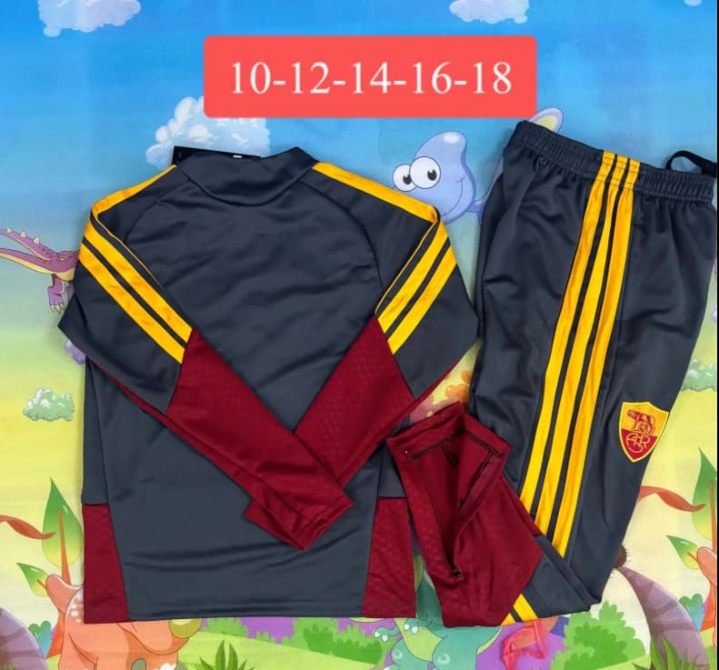 AS Roma 26/27 Kids Grey Soccer Tracksuit