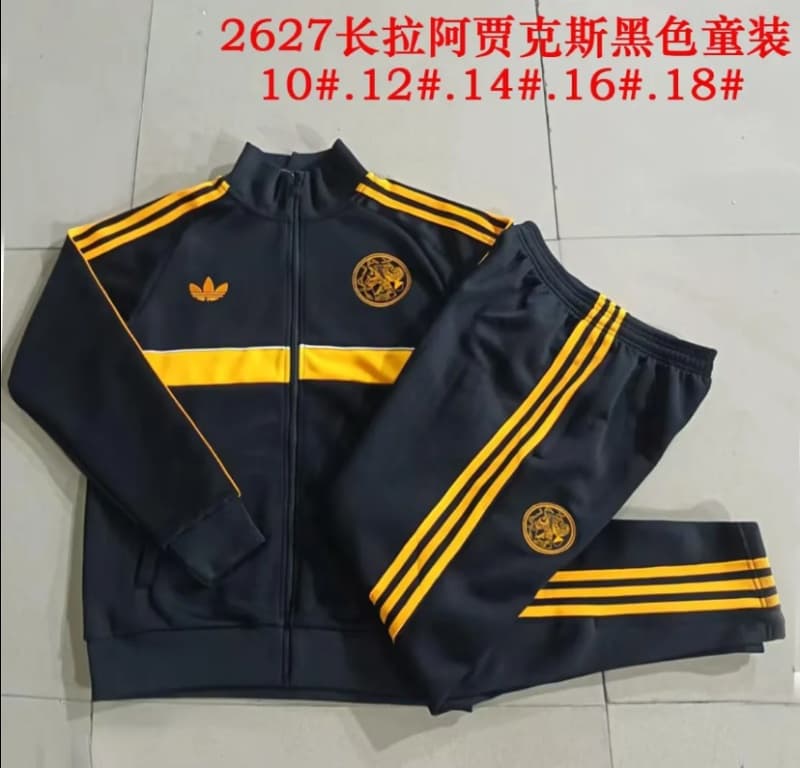 Ajax 26/27 Kids Black Soccer Tracksuit 02 Ajax 26/27 Kids Black Soccer Tracksuit 02
