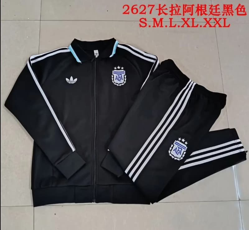 AAA(Thailand) Argentina 2026 Black Soccer Tracksuit AAA(Thailand) Argentina 2026 Black Soccer Tracksuit