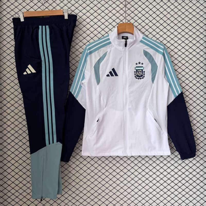 AAA(Thailand) Argentina 2026 White Soccer Tracksuit 04 AAA(Thailand) Argentina 2026 White Soccer Tracksuit 04