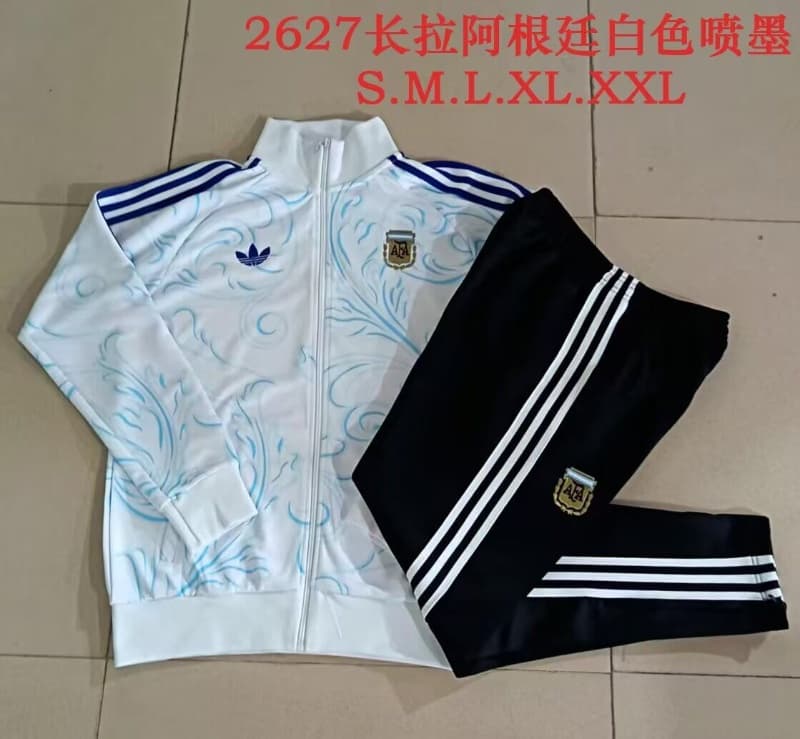 AAA(Thailand) Argentina 2026 White Soccer Tracksuit 06