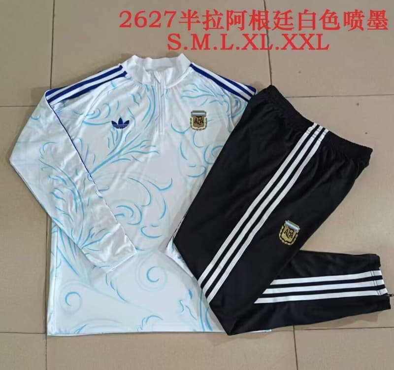 AAA(Thailand) Argentina 2026 White Soccer Tracksuit 07
