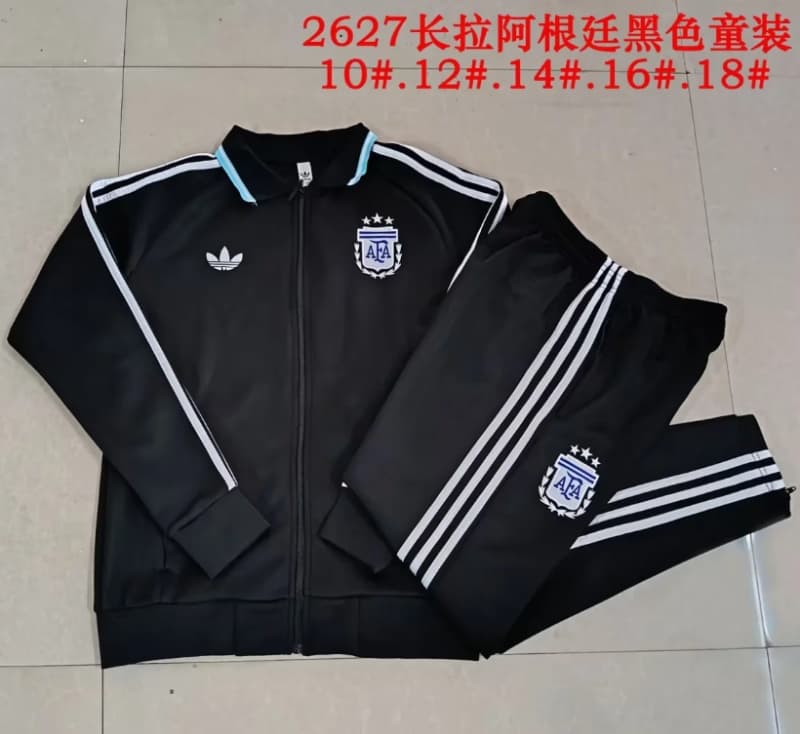 Argentina 2026 Kids Black Soccer Tracksuit Argentina 2026 Kids Black Soccer Tracksuit