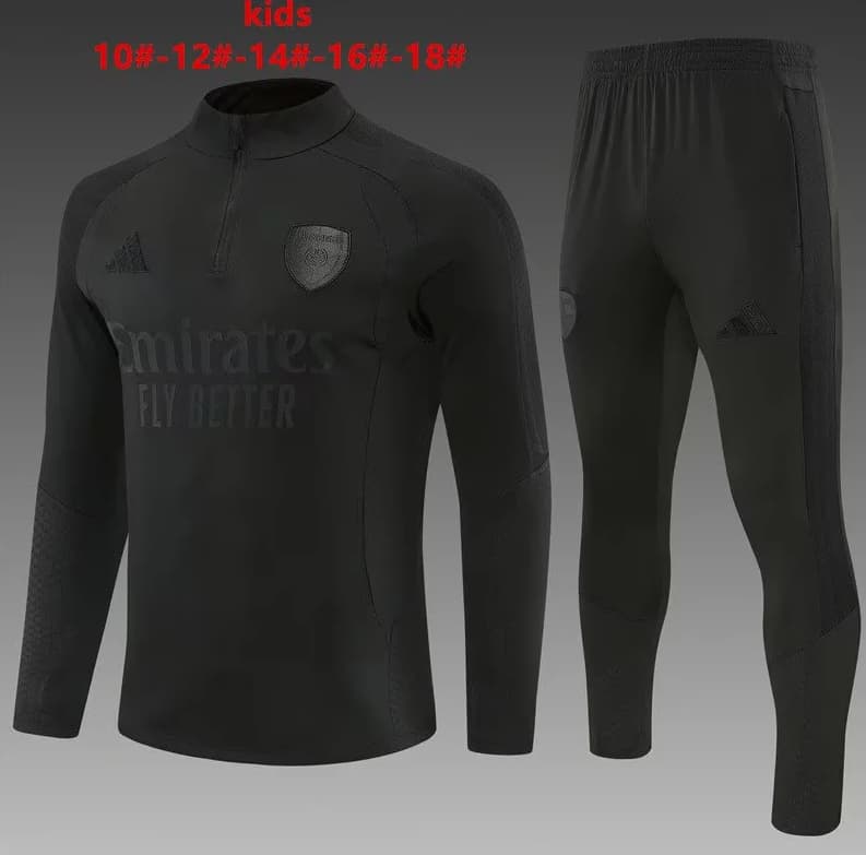Arsenal 26/27 Kids Black Soccer Tracksuit