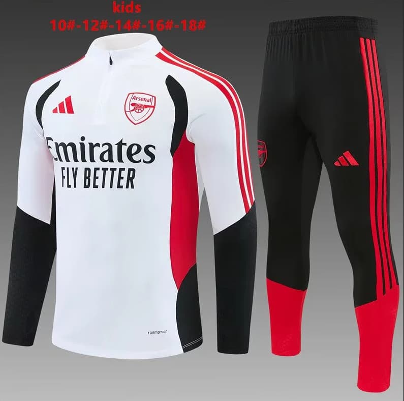 Arsenal 26/27 Kids White Soccer Tracksuit