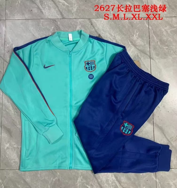 AAA(Thailand) Barcelona 26/27 Green Soccer Tracksuit 02
