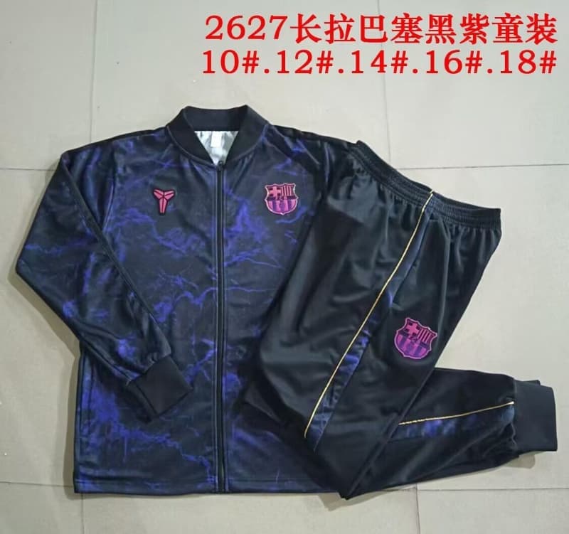 Barcelona 26/27 Kids Black Soccer Tracksuit 03