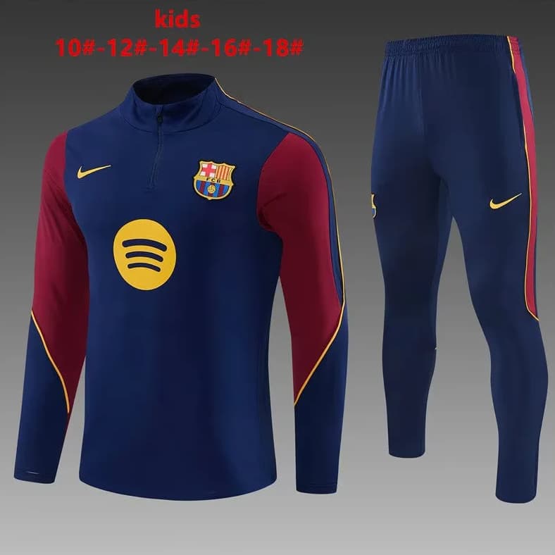 Barcelona 26/27 Kids Dark Blue Soccer Tracksuit
