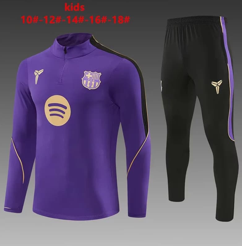 Barcelona 26/27 Kids Purple Soccer Tracksuit