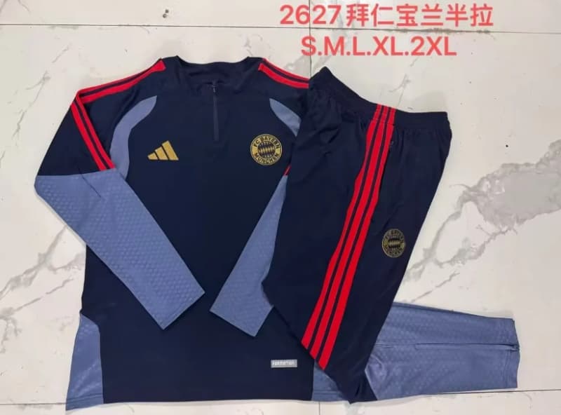 AAA(Thailand) Bayern Munich 26/27 Dark Blue Soccer Tracksuit